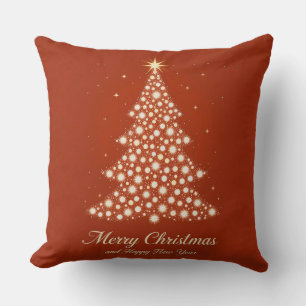 Coussin Carte de vœux festive de Noël avec décorations