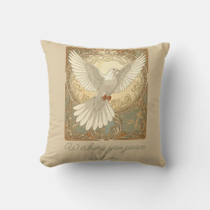 Coussin Carte de vœux romantiquement nostalgique Colombe d
