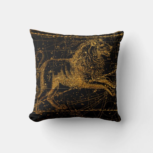 Coussin Carte des étoiles céleste SIGNE Astrologique LEO L (Recto)