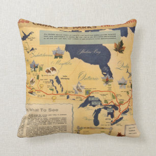 Coussin Carte des parcs du Canada - du Canada