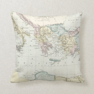 Coussin Carte des voyages du missionnaire de Paul d'apôtr