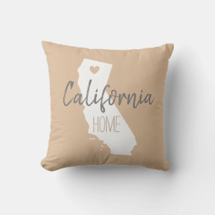 Coussin Carte d'état de Californie amour maison jeter orei