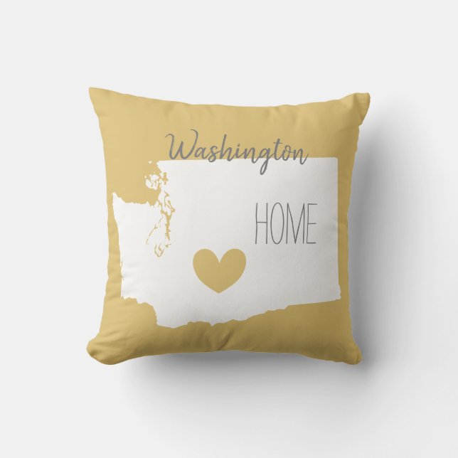 Coussin Carte d'état de Washington (Recto)
