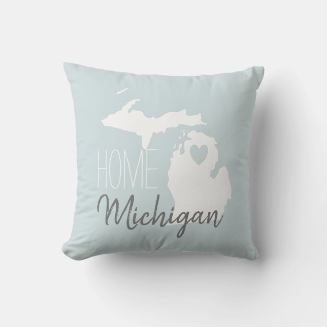 Coussin Carte d'état du Michigan (Recto)
