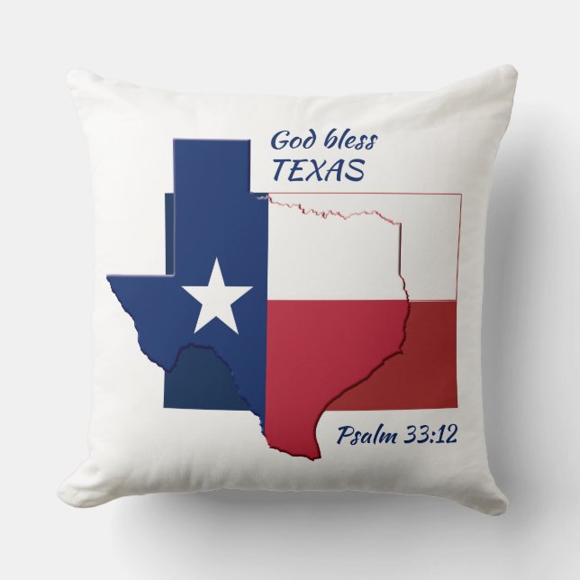 Coussin CARTE DRAPEAU TEXAS Écriture patriotique personnal (Recto)