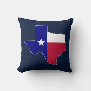 Coussin Carte du drapeau du Texas