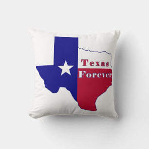 Coussin Carte du drapeau Texas Forever