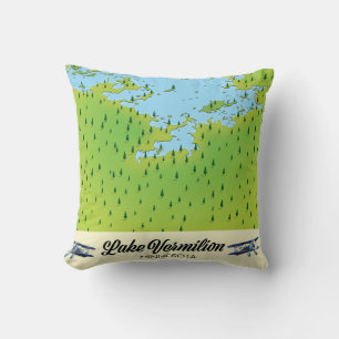 Coussin Carte du lac Vermilion Minnesota