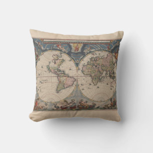 Coussin Carte du monde antique : Art de la cartographie hi