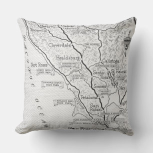 Coussin Carte du pays du vin