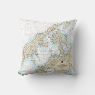 Coussin Carte du son et des baies peconiques de l'île Shel