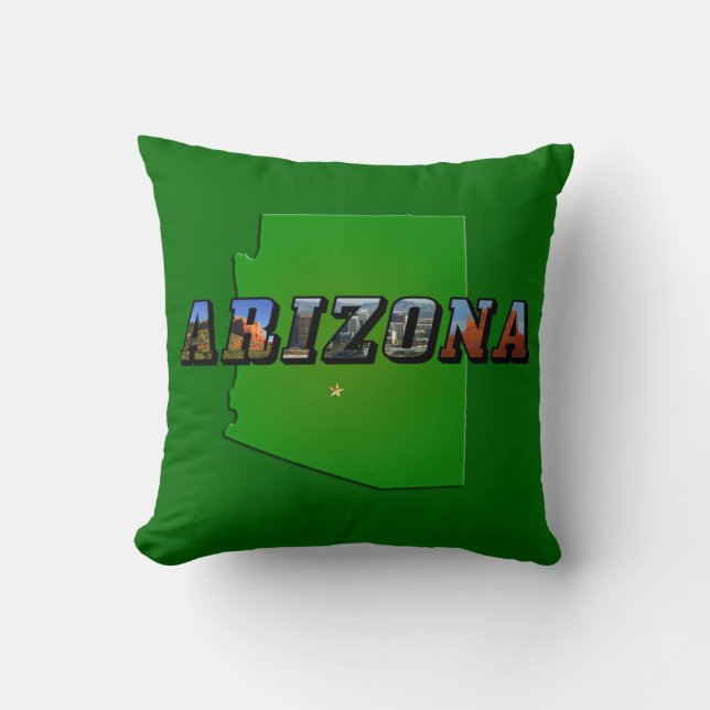 Coussin Carte et texte de l'image de l'Arizona (Recto)