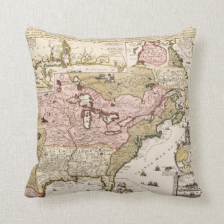 Coussin Carte française médiévale Amérique du Québec/de