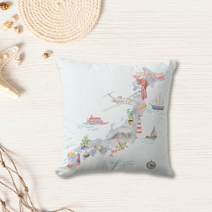 Coussin Carte illustrée du Japon