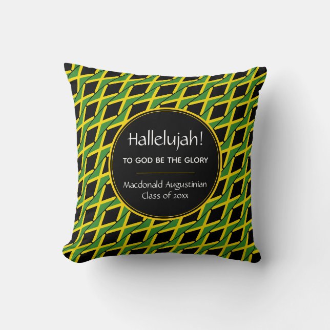 Coussin Carte JAMAÏQUE Diplômé sur mesure HALLELUJAH Keeps (Recto)