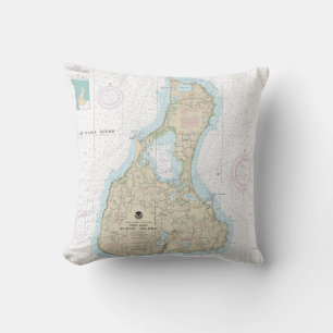Coussin Carte marine de l'île Block 13217