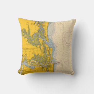 Coussin Carte nautique de diagramme d'Amelia Island la