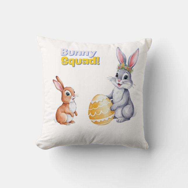 Coussin Carte Pâques Aquarelle pour les fêtes de printemps (Recto)