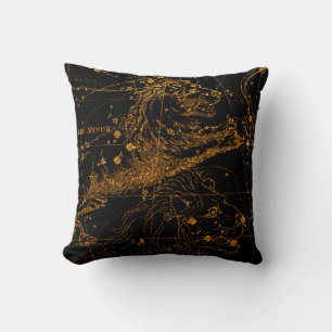 Coussin Carte Stellaire Céleste Signe Astrologique LION Li