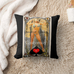 Coussin Carte Tarot Reine des pique Thunder_Cove