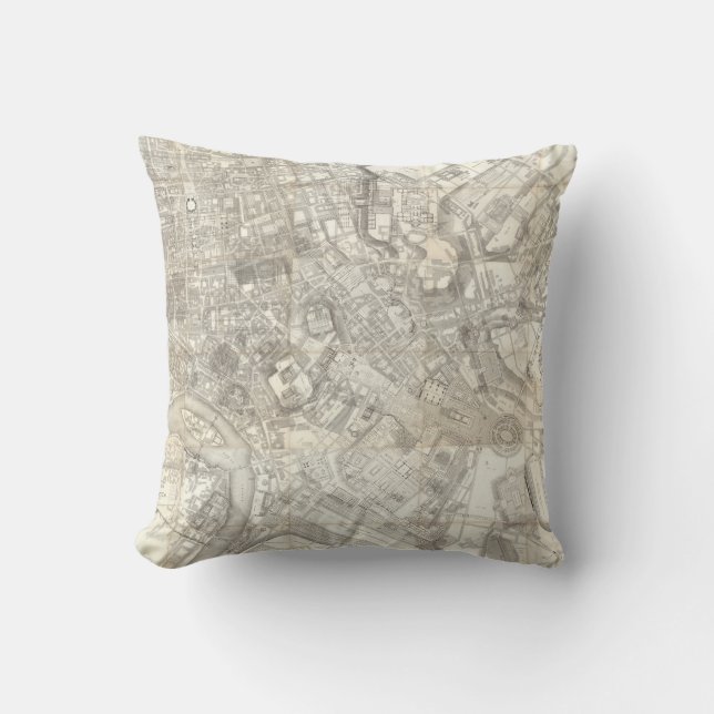 Coussin Carte topographique de Rome antique, Italie (Recto)