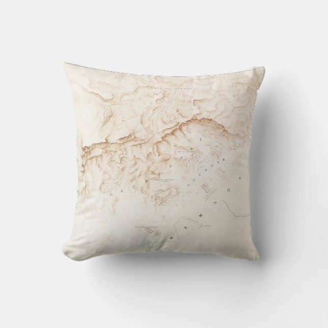 Coussin Carte topographique des ruines de Thebes Poster (Recto)