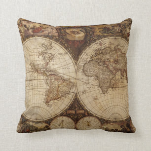 Coussin Carte vintage