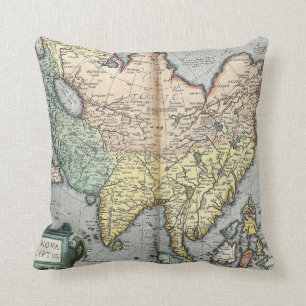 Coussin Carte vintage de l'Asie   1592