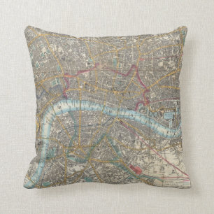 Coussin Carte vintage de Londres (1848)