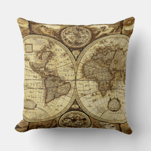 Coussin Cartes du Vieux Monde Beaux