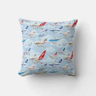 Coussin Cartographier les avions commerciaux sans couture 
