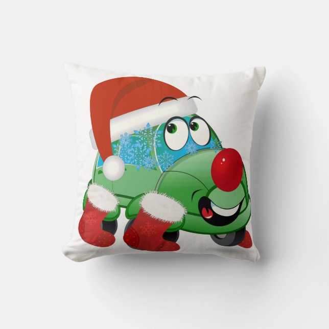 Coussin Carton de la voiture de Noël (Recto)