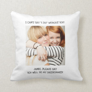 Coussin Carton d'invitation demoiselle d'honneur avec phot