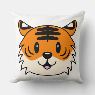 Coussin Carton doux et souriant tigre