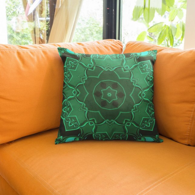 Coussin Carton Mandala Flower Green (Créateur téléchargé)