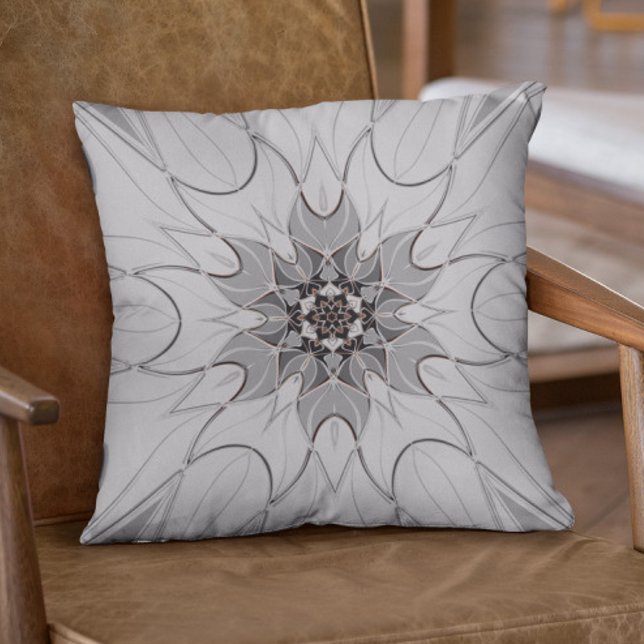 Coussin Carton Mandala Flower Grey (Créateur téléchargé)