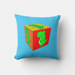 Coussin Carton mignon Dino Cube Art