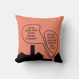 Coussin Carton noir monochrome Fumare