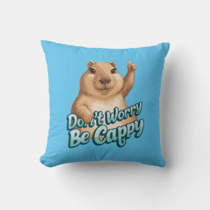 Coussin Cartoon Capybara Ne t'inquiète pas d'être heureux