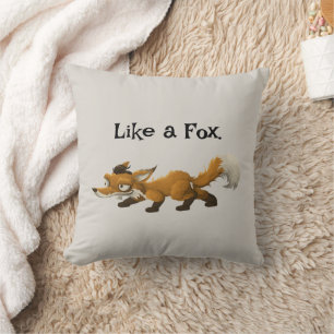 Coussin Cartoon Clever Fox - "Like a Fox" Design