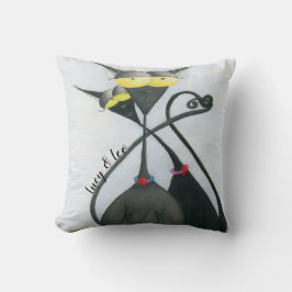 Coussin Cartoon de chats gris et noir