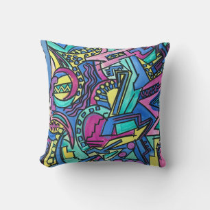 Coussin Casa Mia-Art Abstrait Peint à la Main