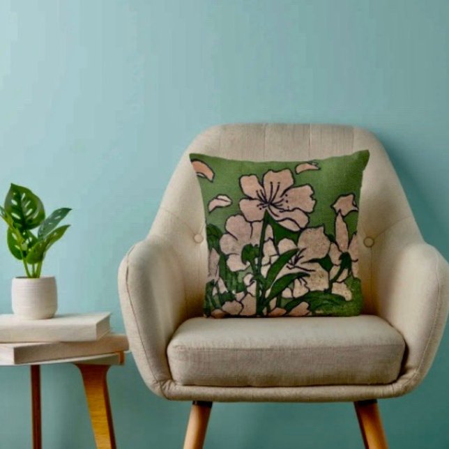 Coussin Cascade en fleurs roses (Créateur téléchargé)