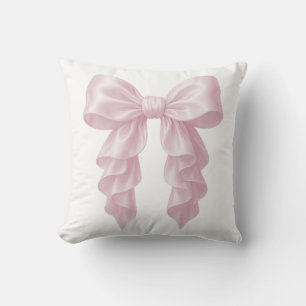 Coussin Cascade Rose Ruban Froncé Élégant Luxueux Féminin