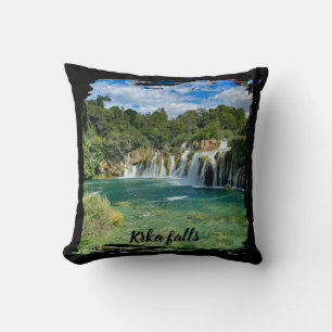 Coussin Cascades de Krka en Croatie vue panoramique éloign