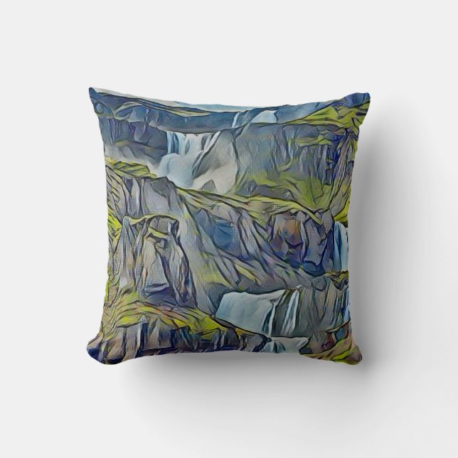 Coussin Cascades de l'Islande (Recto)