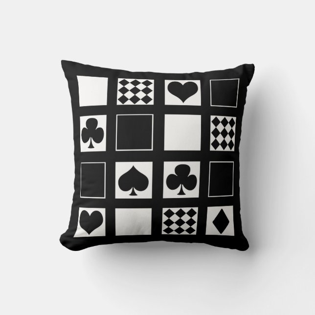 Coussin Casino jouer aux cartes costume coeur croix clubs  (Recto)