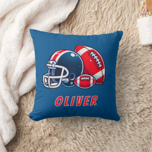 Coussin Casque de balle de football Caricature Birthday Bo