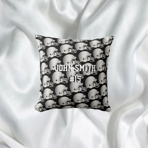 Coussin Casque de football en argent ・ personnalisé