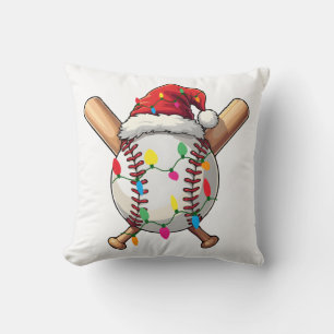 Coussin Casquette festive de baseball de Noël Santa & Lumi